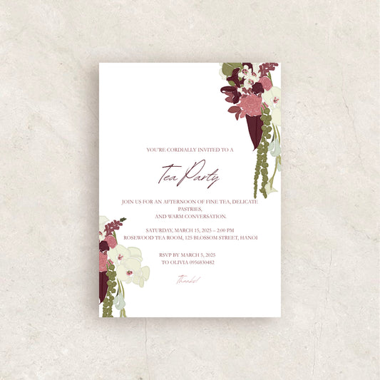 Floral Tea Party Invitation