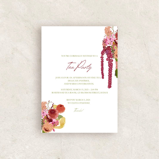 Floral Tea Party Invitation