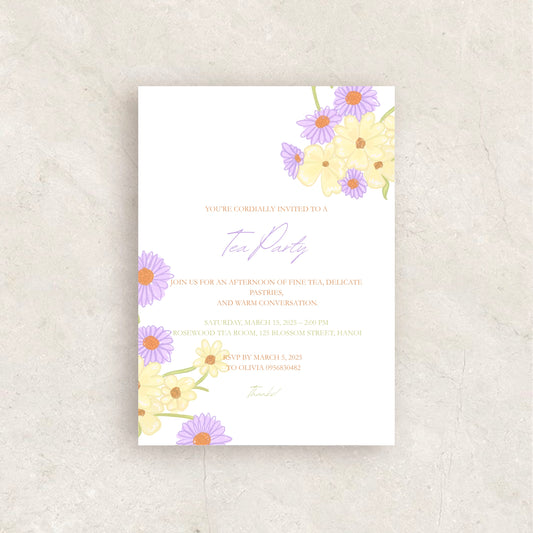 Floral Tea Party Invitation