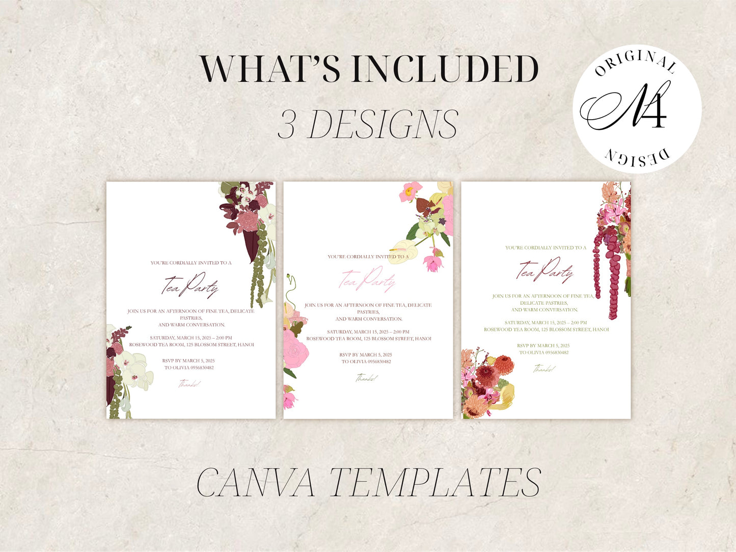 Floral Tea Party Invitation