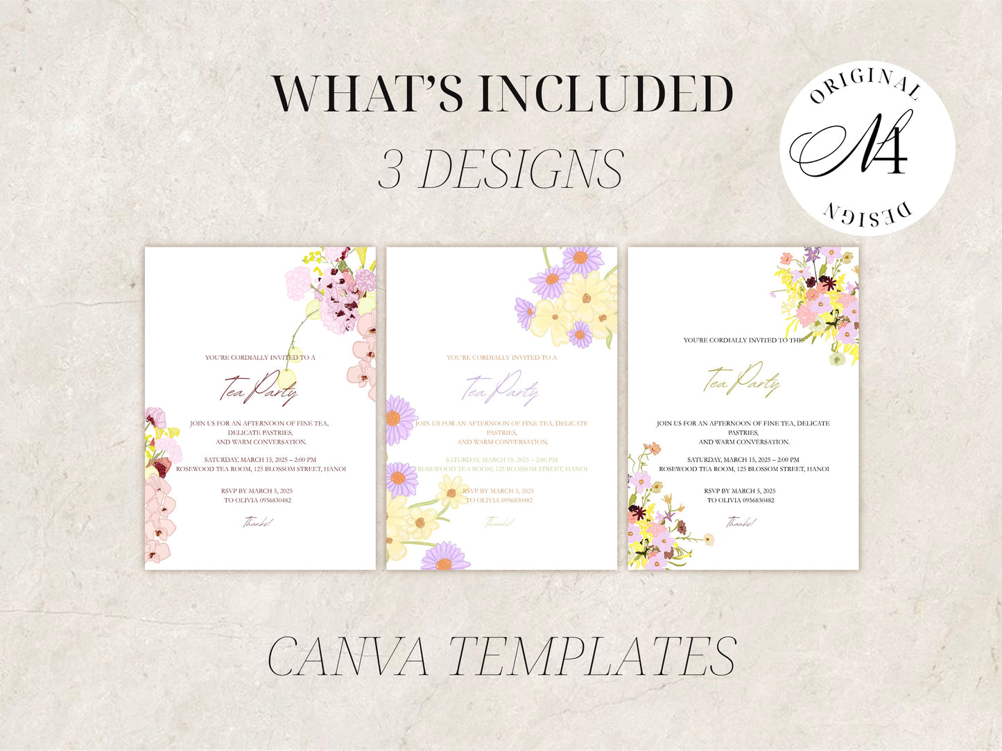 Floral Tea Party Invitation