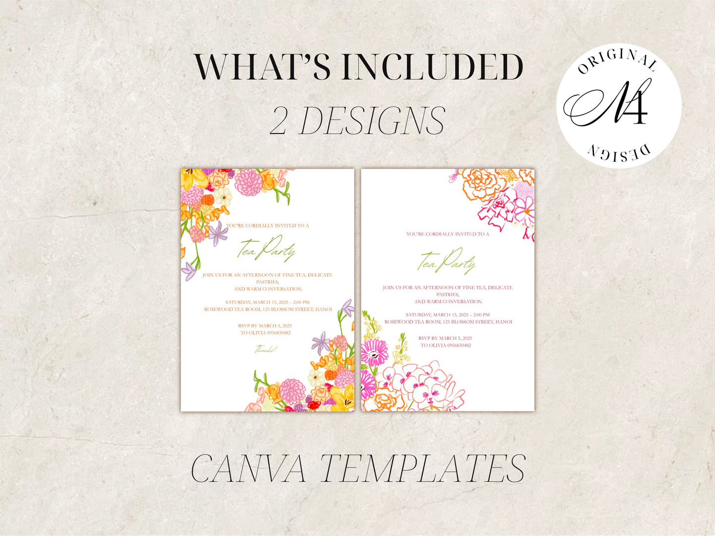 Floral Tea Party Invitation