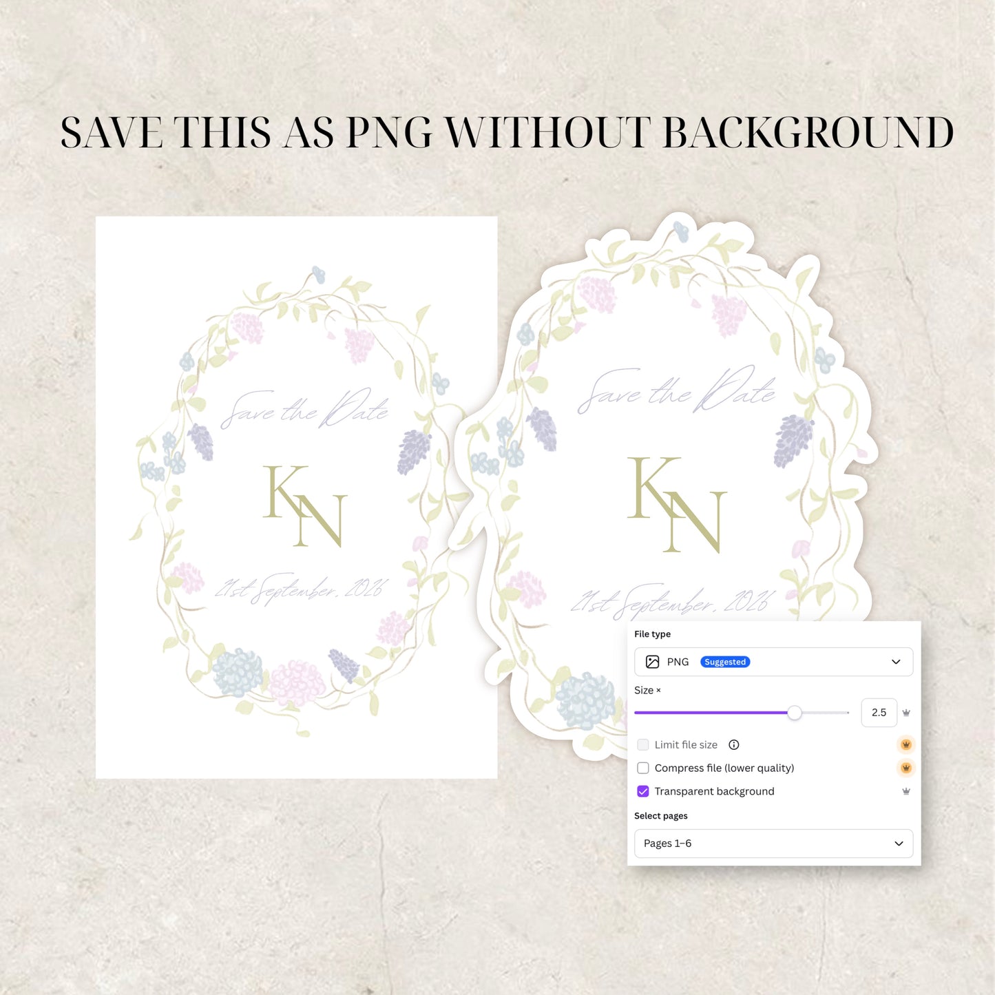 Floral Garden Wedding Invitation Suite Canva Template