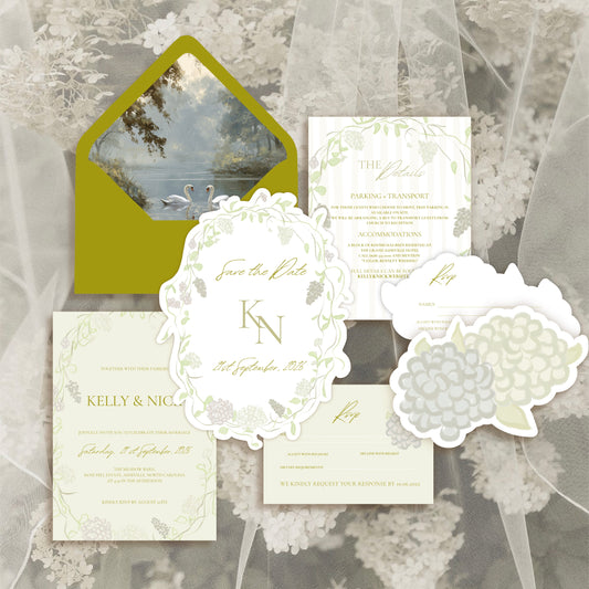 Floral Garden Wedding Invitation Suite Canva Template