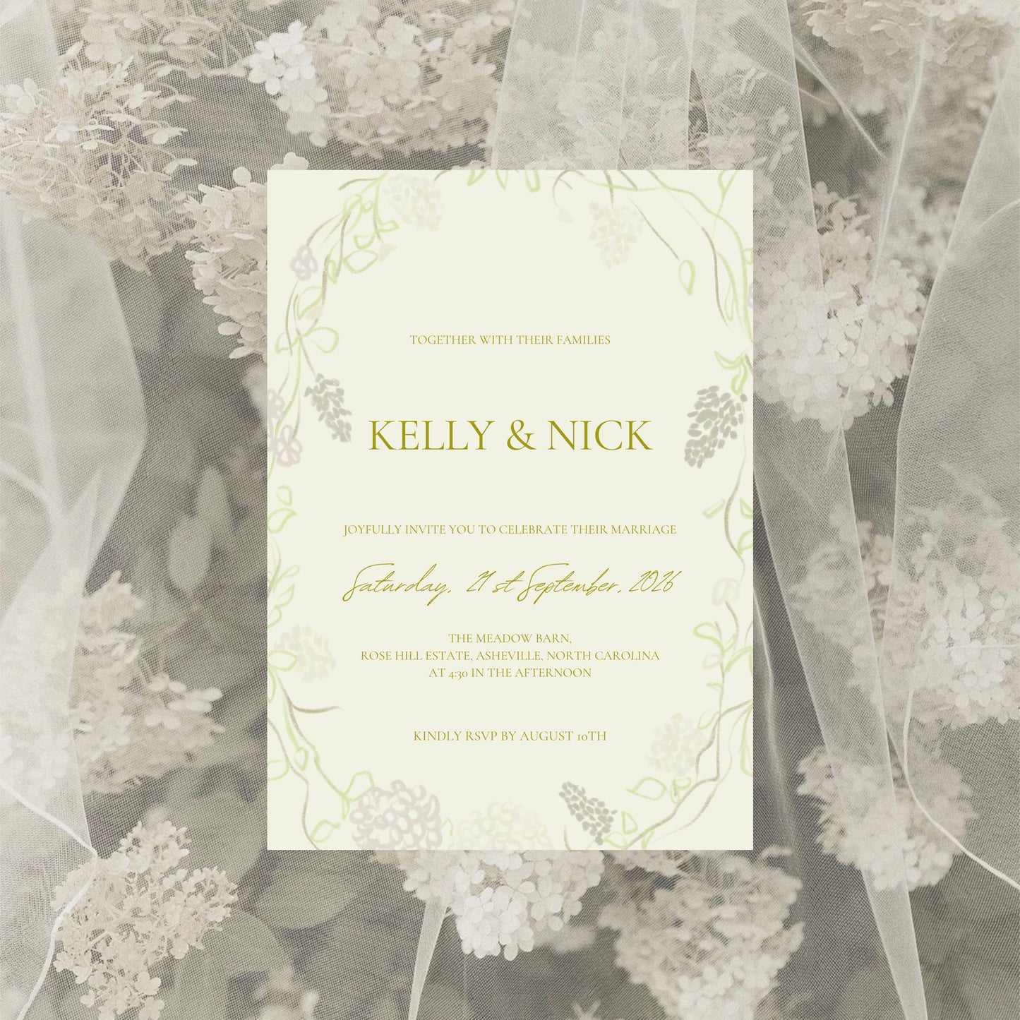 Floral Garden Wedding Invitation Suite Canva Template