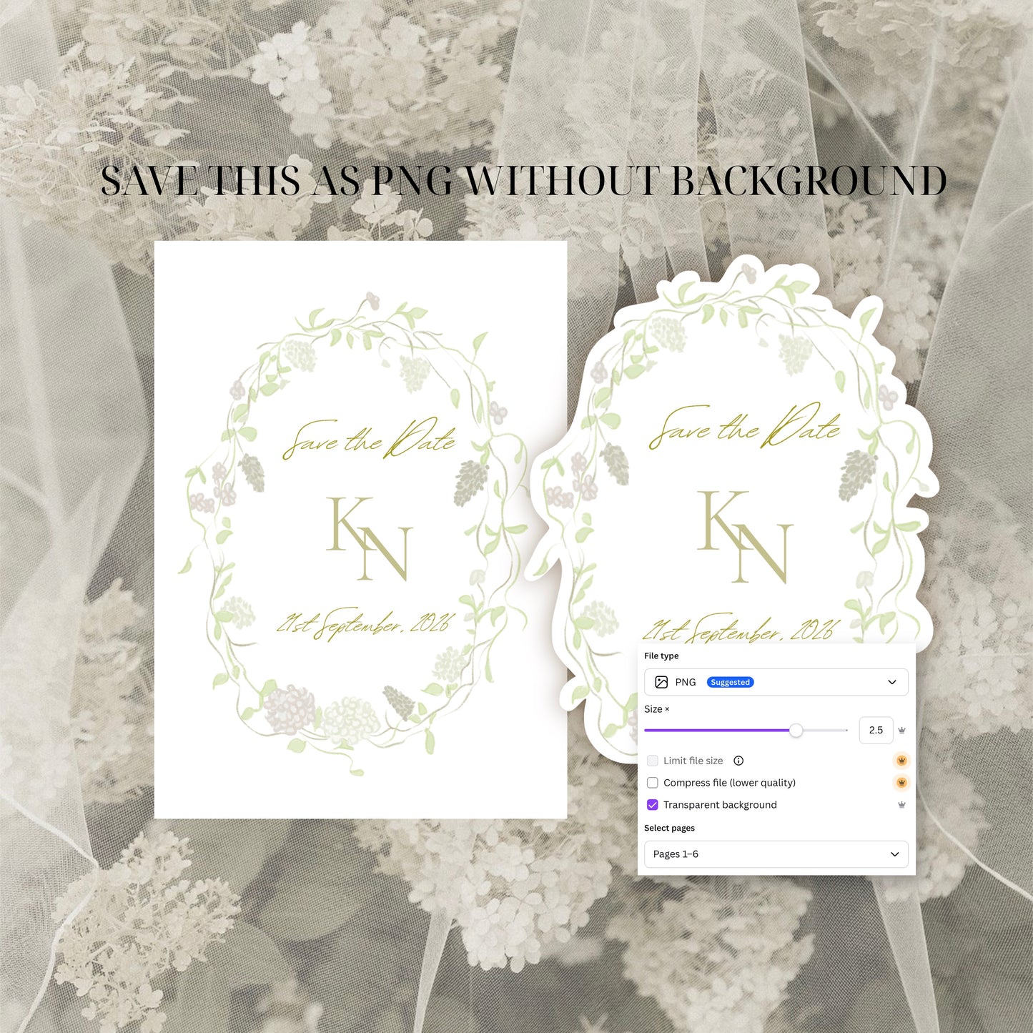 Floral Garden Wedding Invitation Suite Canva Template