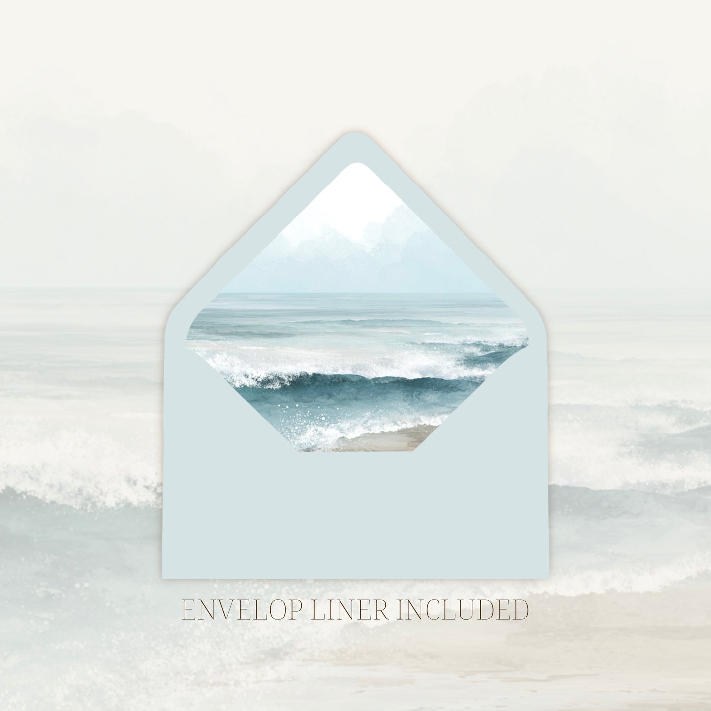 Beach Wedding Invitation Suite Canva Template