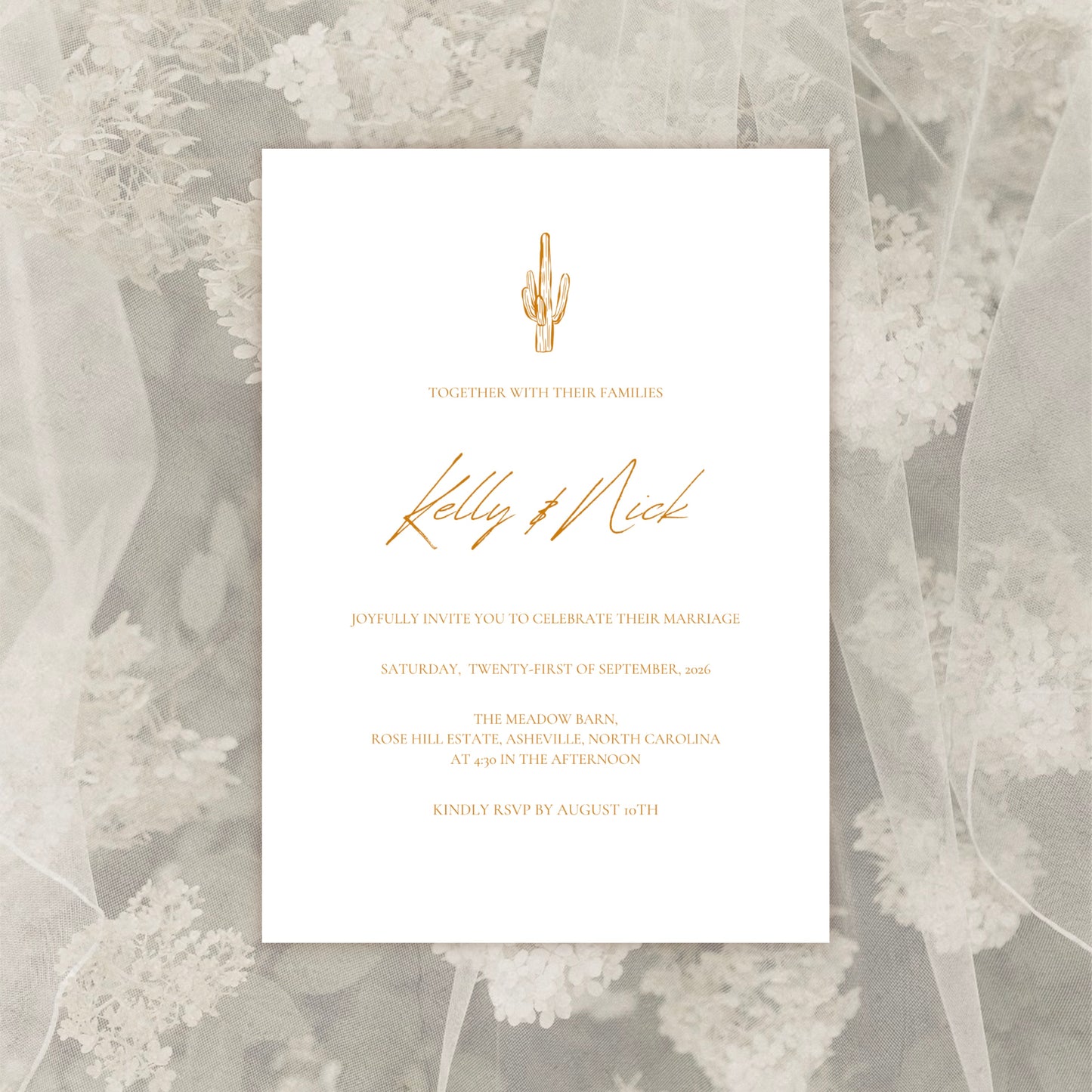 Desert Wedding Invitation Suite Canva Template