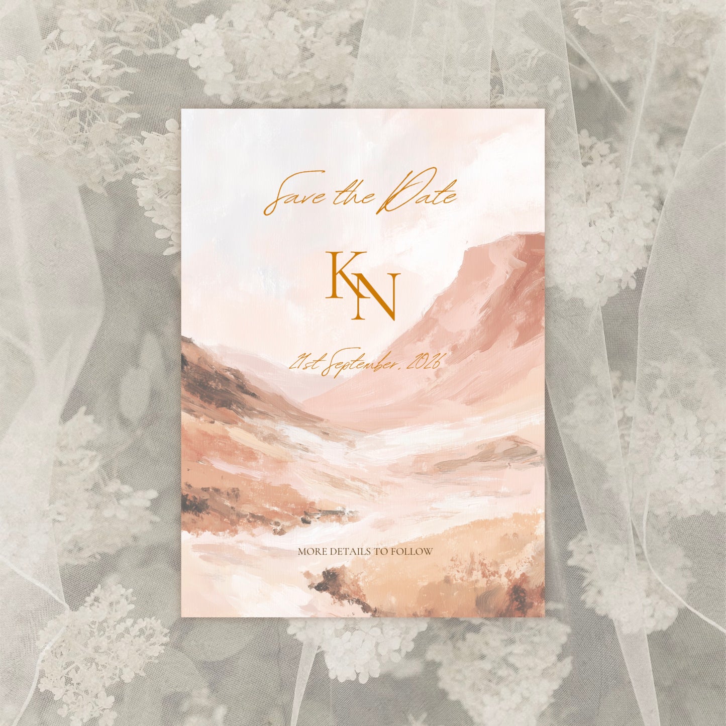 Desert Wedding Invitation Suite Canva Template