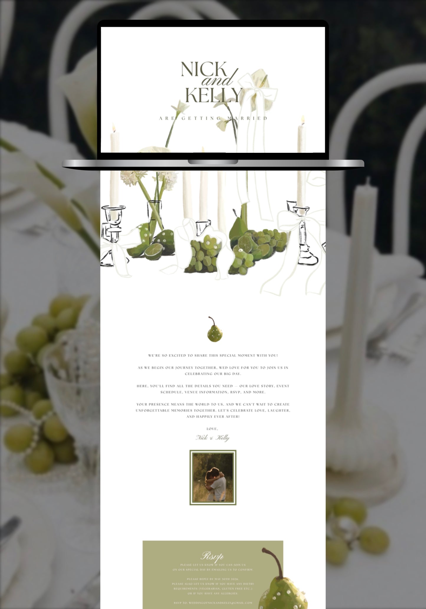 Pearls & Pears Canva Wedding Website Template | Digital Wedding Invitation (Kopie)