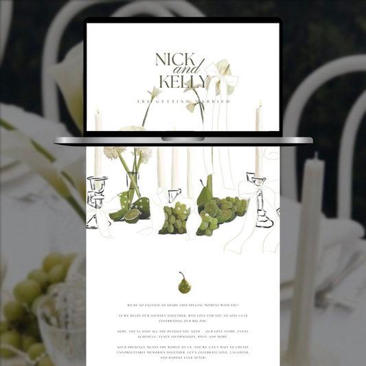 Pearls & Pears Canva Wedding Website Template | Digital Wedding Invitation (Kopie)
