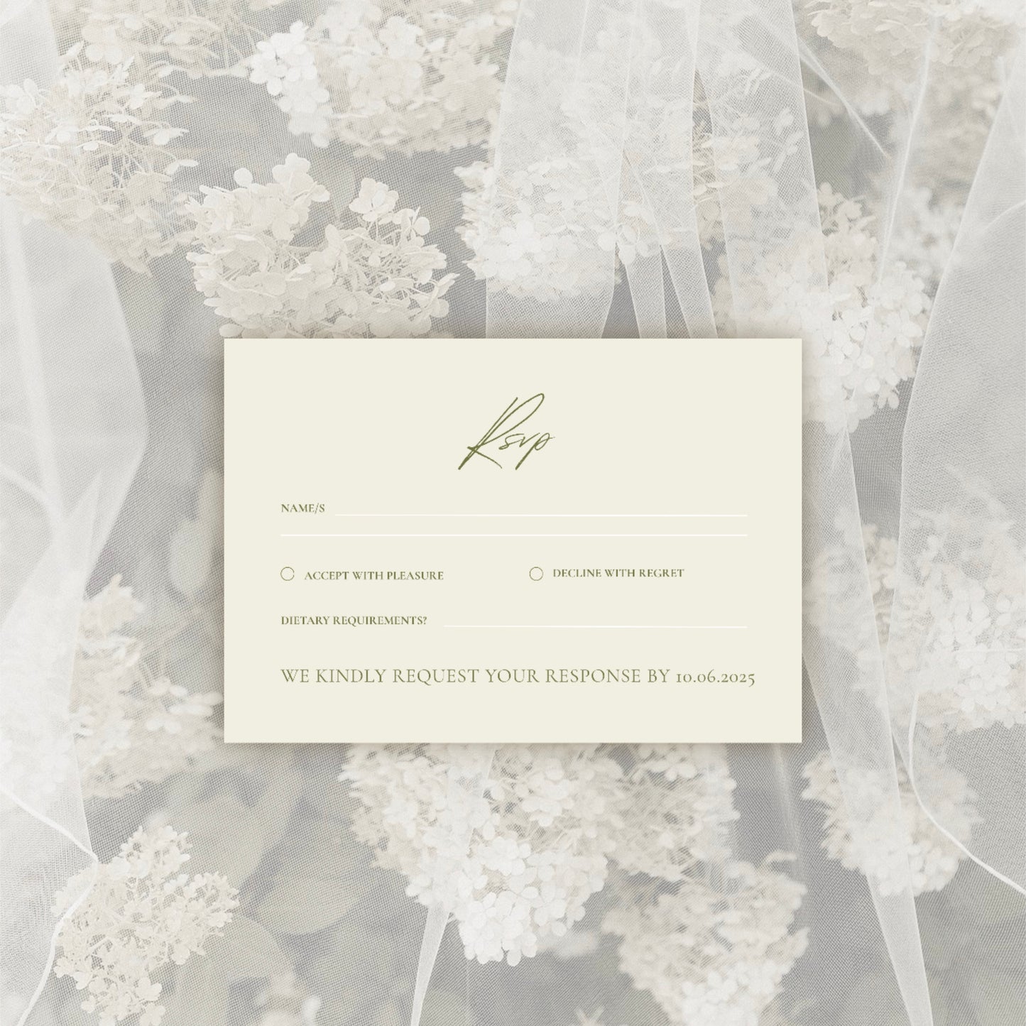 Pears & Pearls Wedding Invitation Suite Canva Template