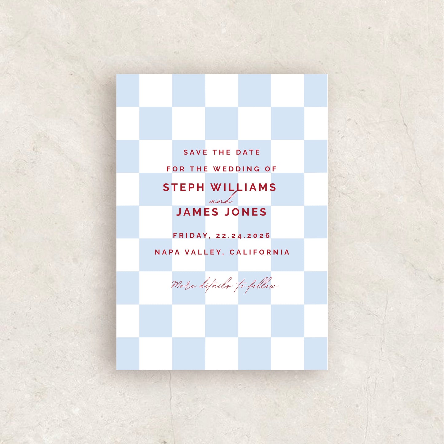 Checkered Save The Date Template