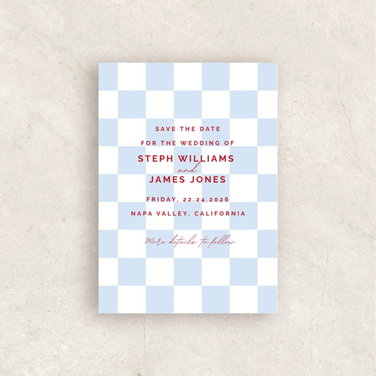 Checkered Save The Date Template