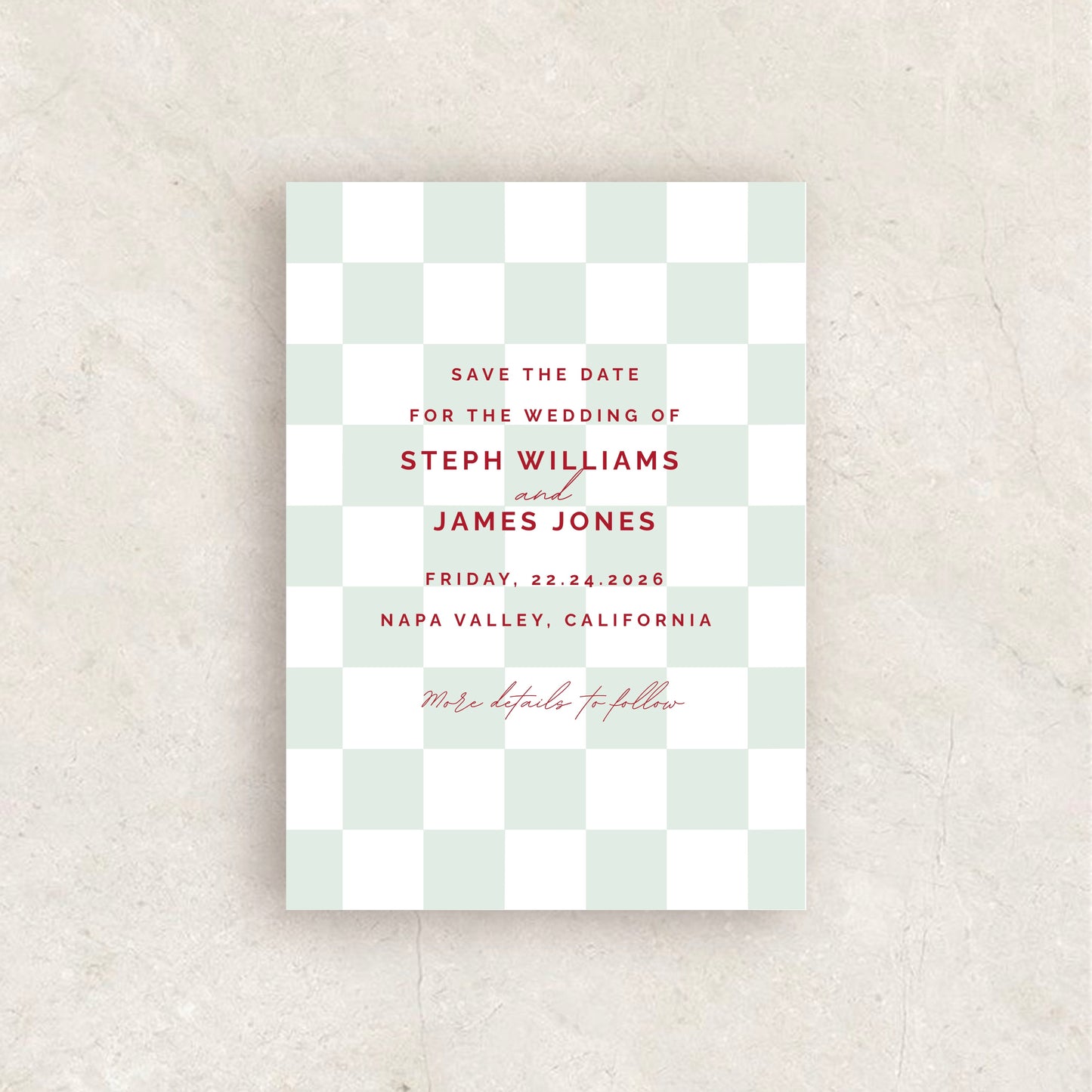 Checkered Save The Date Template
