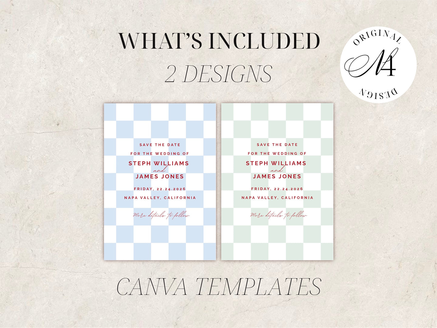 Checkered Save The Date Template
