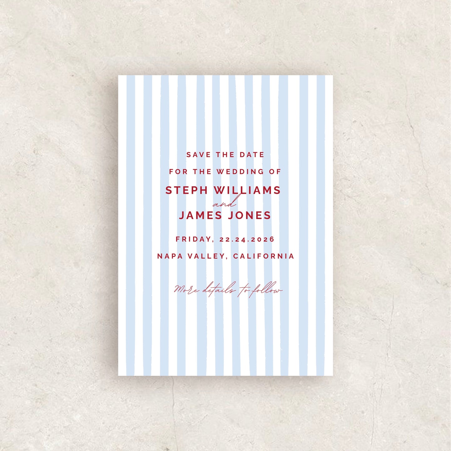 Striped Save The Date Template