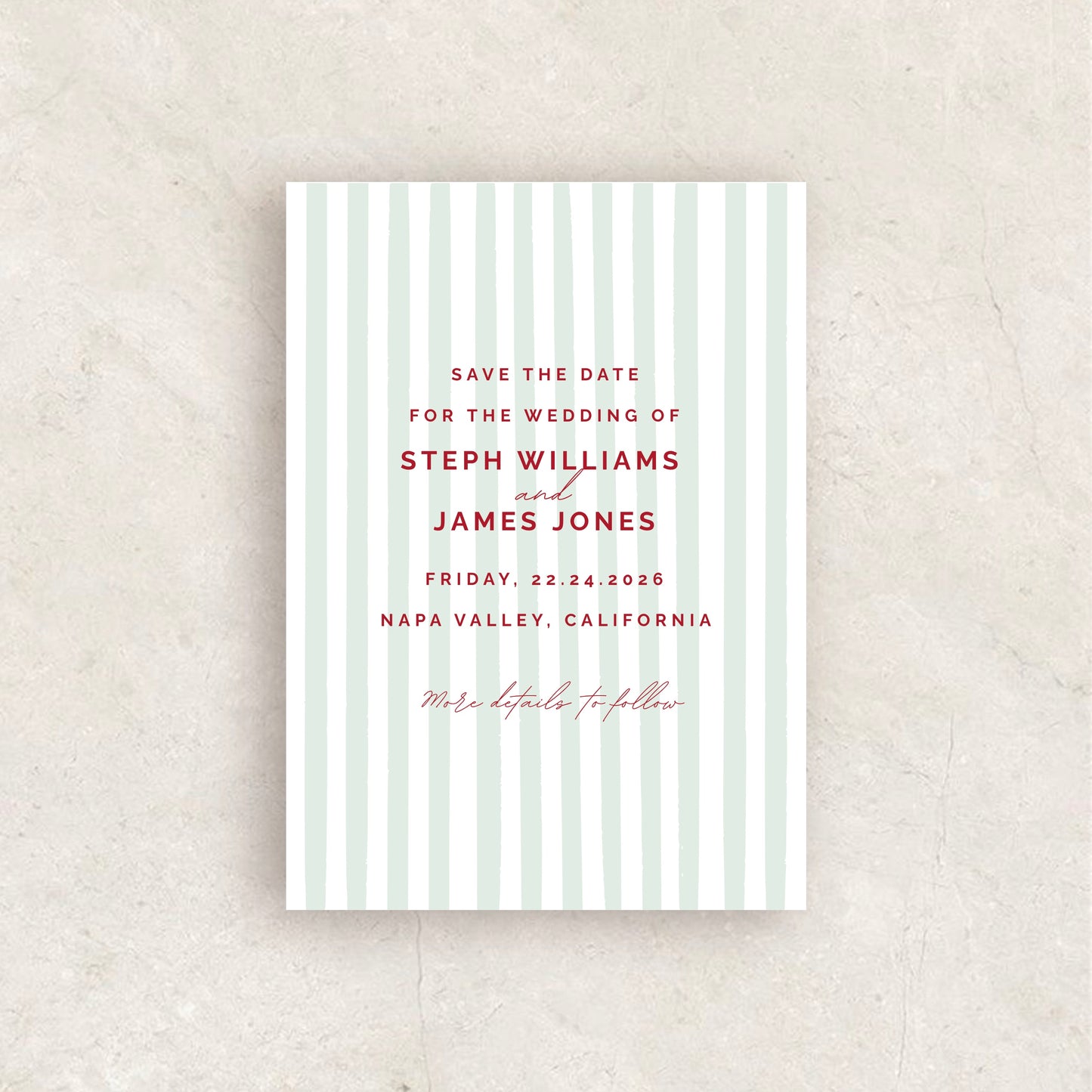 Striped Save The Date Template