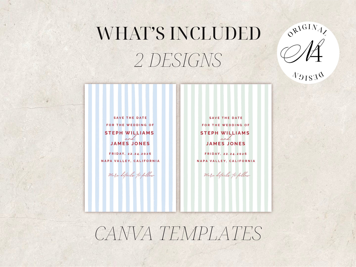 Striped Save The Date Template