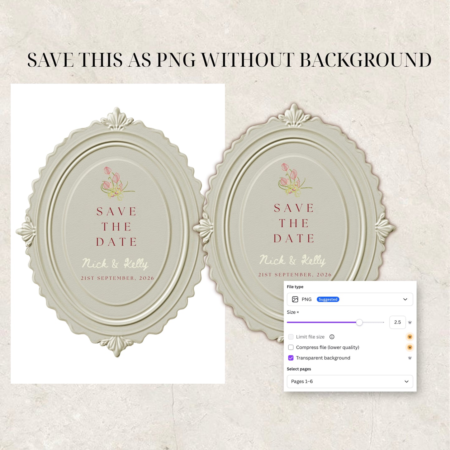Floral Wedding Invitation Suite Canva Template