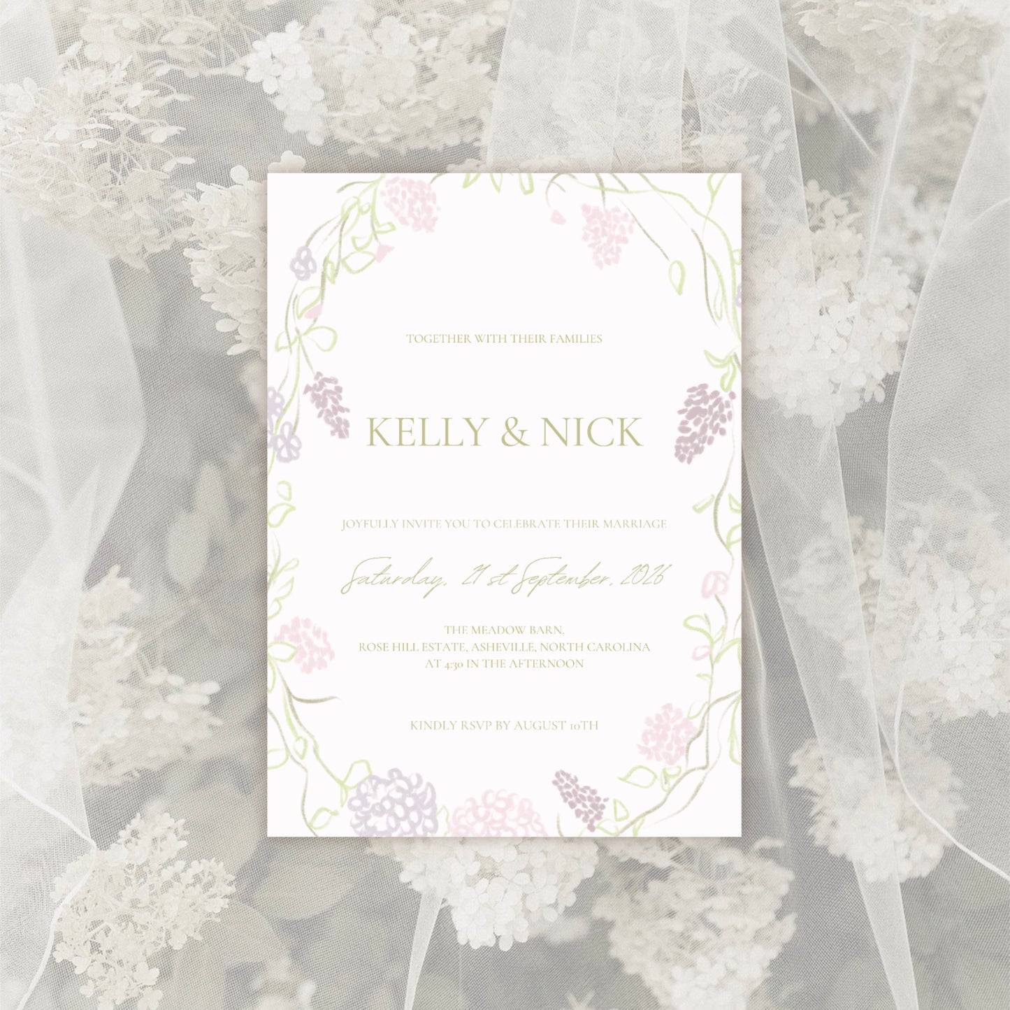 Floral Wedding Invitation Suite Canva Template