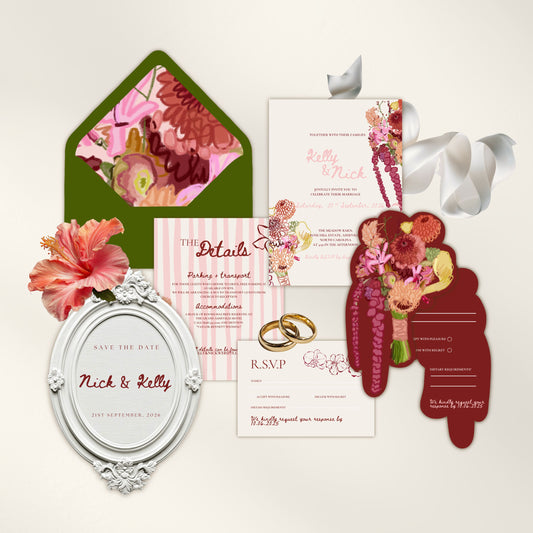 Floral Wedding Invitation Suite Canva Template