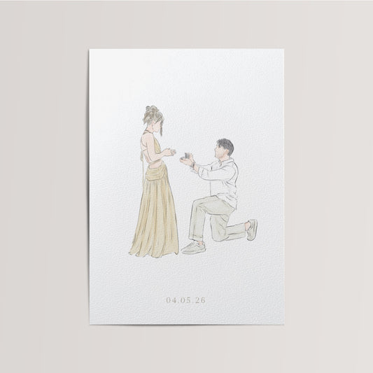Watercolor Line Illustration From Photo